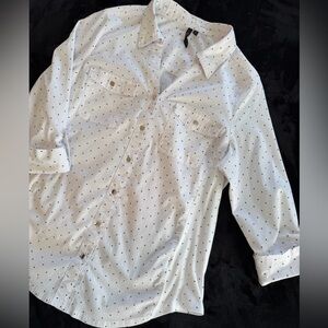 Cathy button-up shirt polka dot black white size M